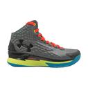 UA Curry 1 PRNT GS Jr. Gray/orange