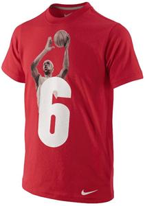 NIKE Lebron Number 6 Tee Jr. Red