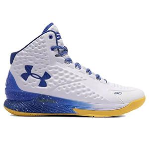 UA Curry 1 PRNT White/blue/yellow