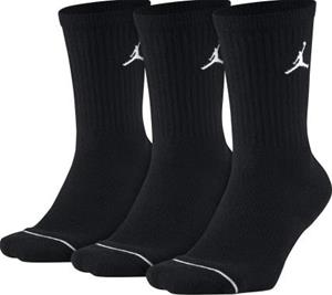 JORDAN Everyday 3 Pack Black Crew Socks