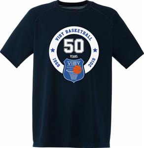 VIBY BASKET 50 år Navy Poly T-Shirt
