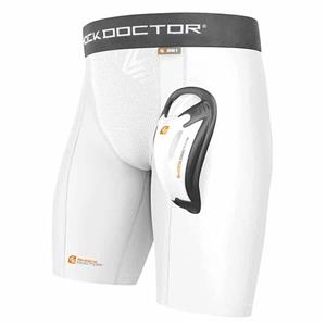 SHOCK DOCTOR Comp. Shorts W/Cup White