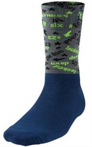 JORDAN 6 Navy/Lime Crew Socks